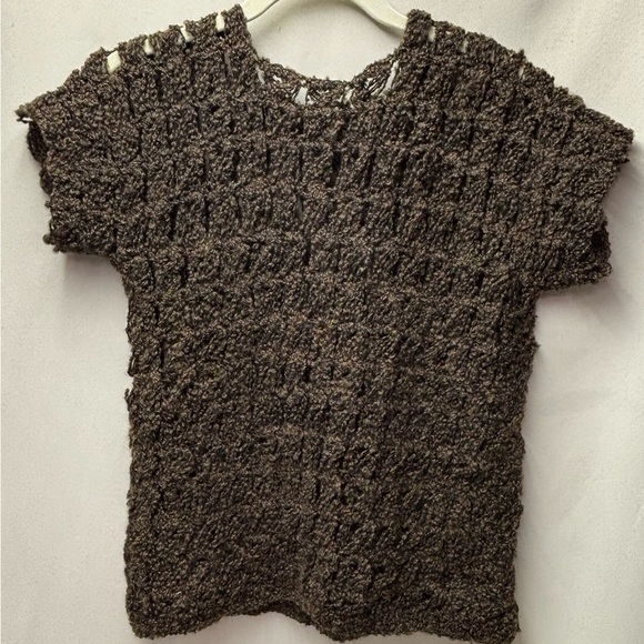 Hand knitted Bohemian Style Brown Sweater Vest Top See Measurements for Size - Picture 3 of 5